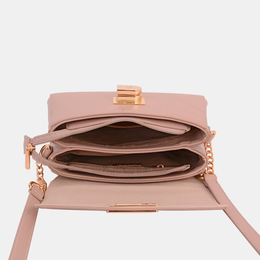 David Jones PU Leather Crossbody Bag Apparel and Accessories