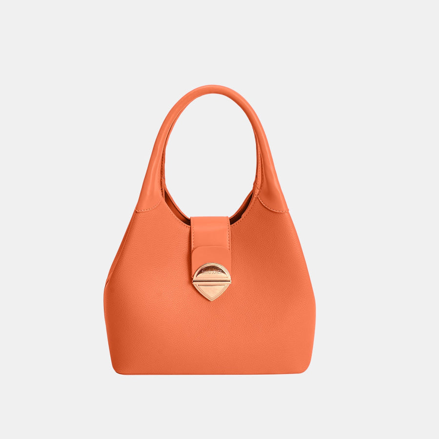David Jones PU Leather Handbag Orange / One Size Apparel and Accessories