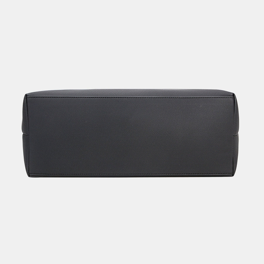 David Jones PU Leather Large Tote Bag Black / One Size Apparel and Accessories