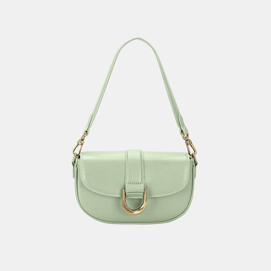 David Jones PU Leather Shoulder Bag Apple Green / One Size Apparel and Accessories