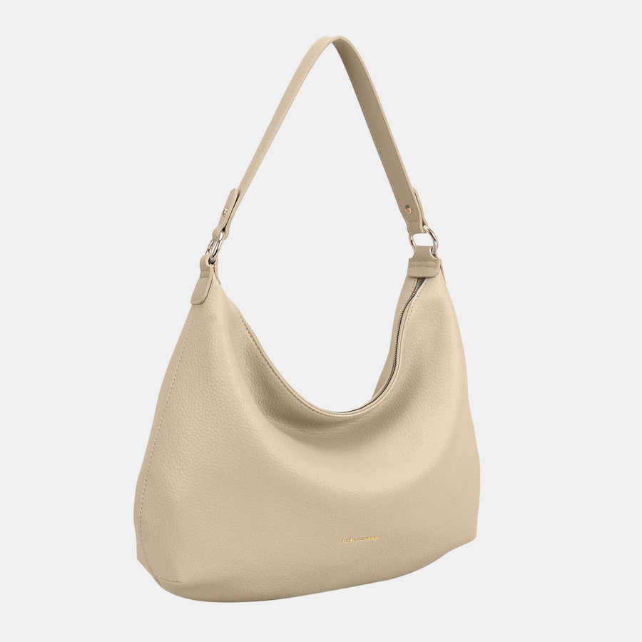 David Jones PU Leather Shoulder Bag Beige / One Size Apparel and Accessories