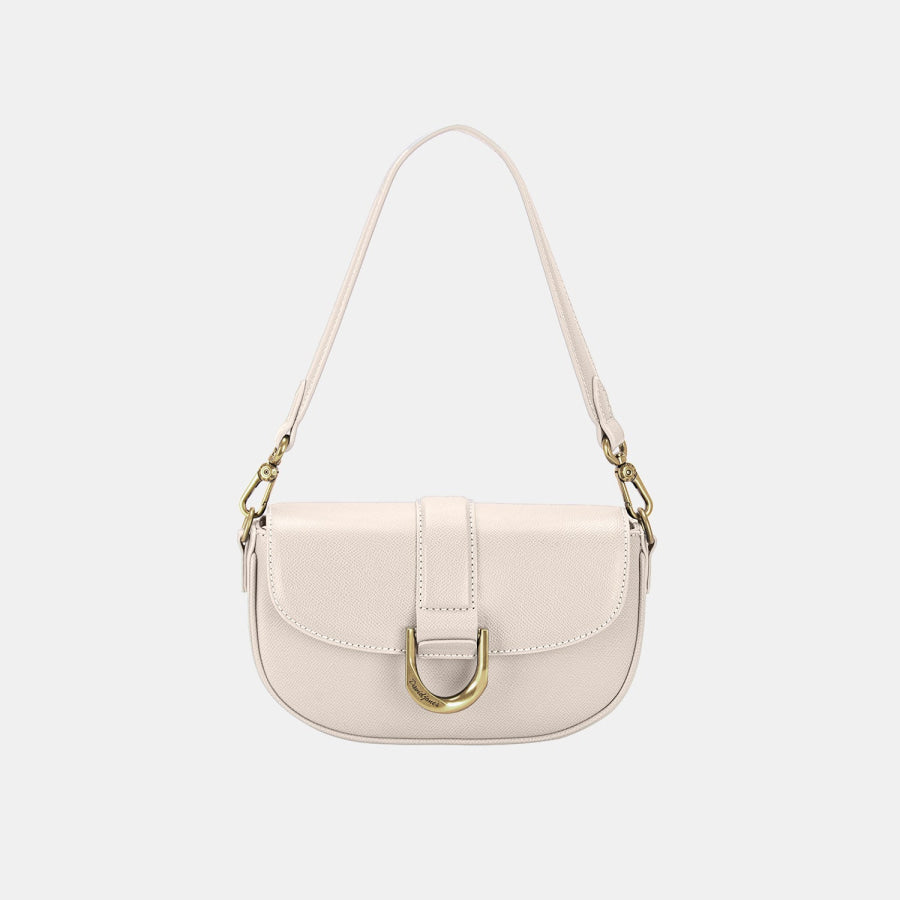David Jones PU Leather Shoulder Bag Ivory / One Size Apparel and Accessories