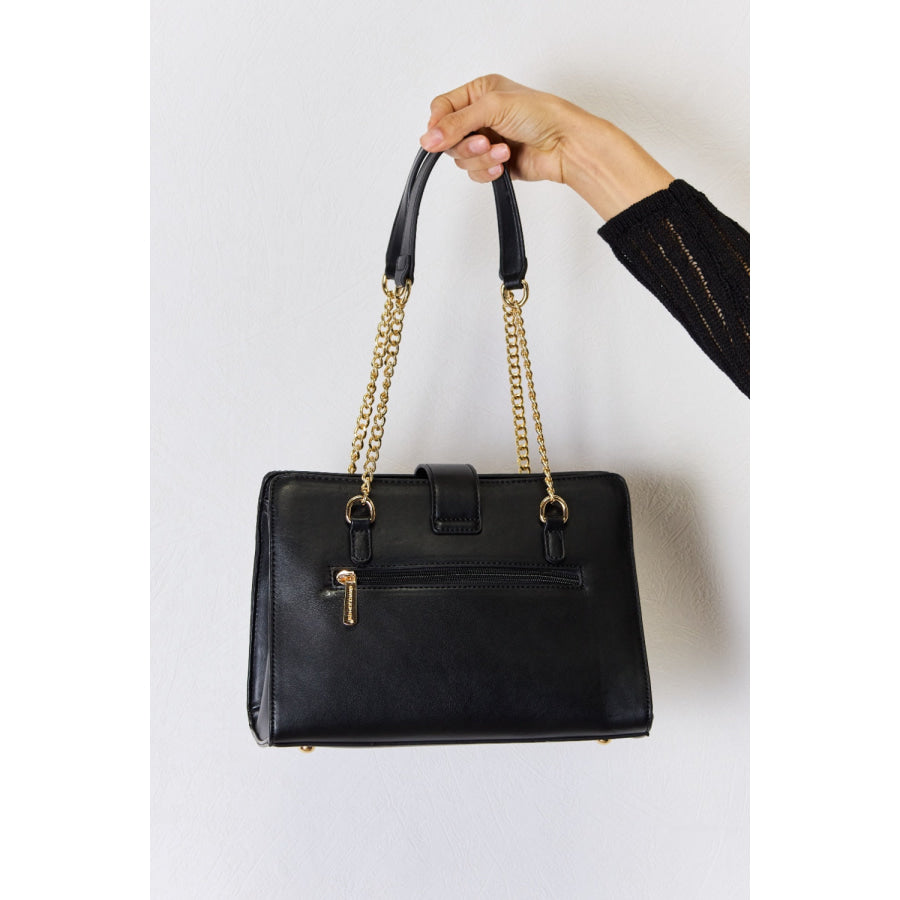 David Jones Quilted PU Leather Handbag Black / One Size Handbags