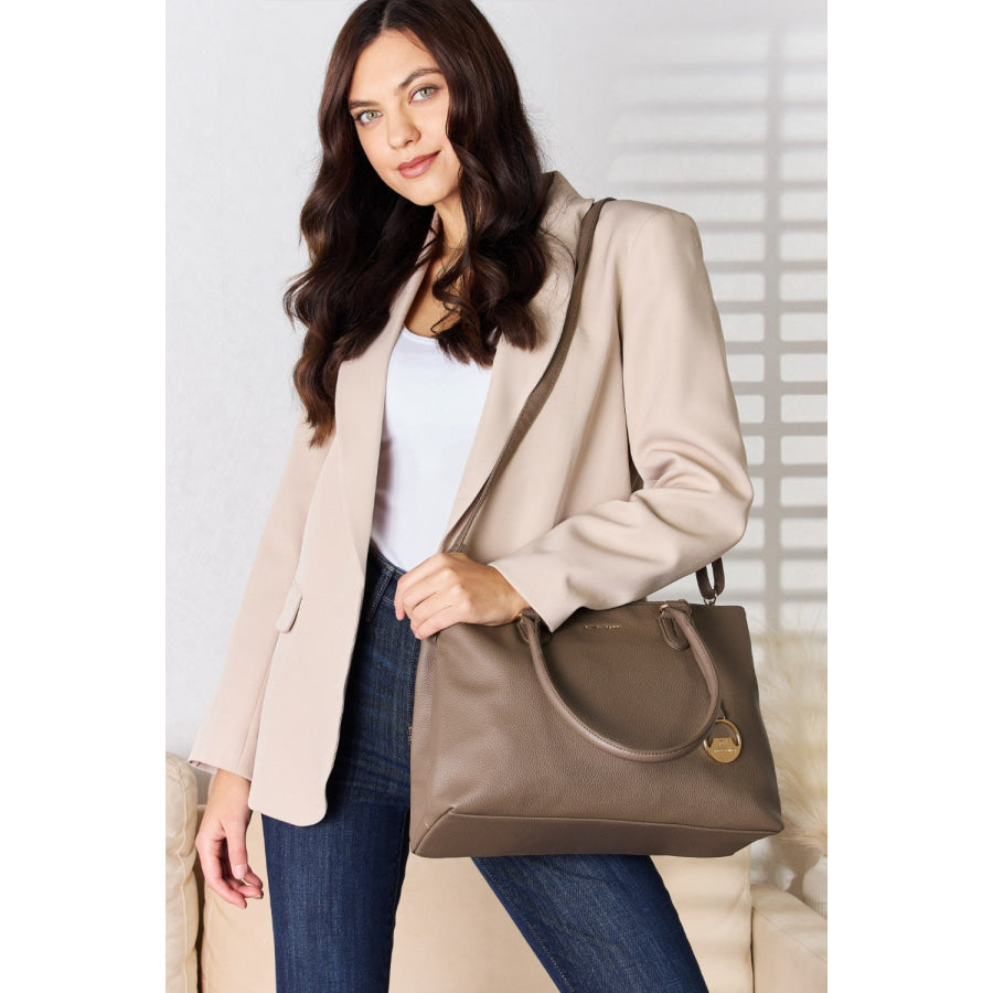 David Jones Structured Leather Handbag Handbags