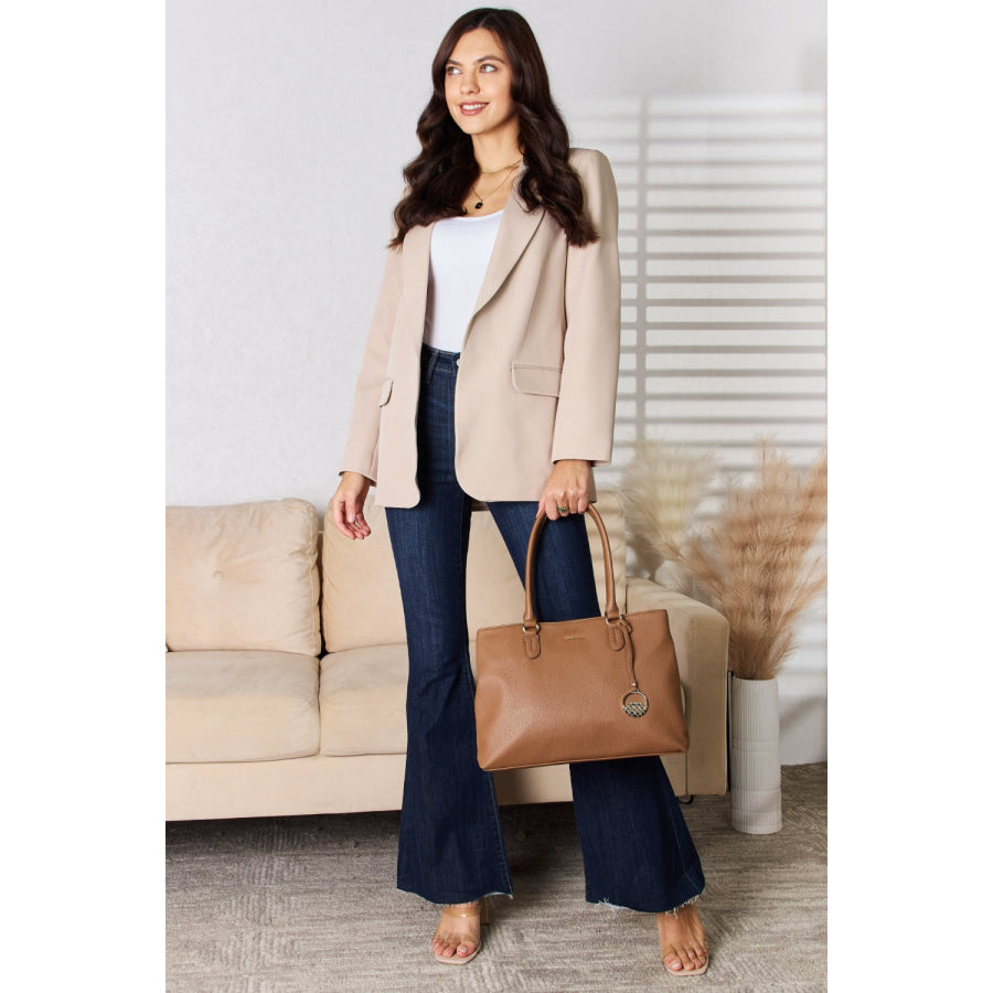 David Jones Structured Leather Handbag Handbags