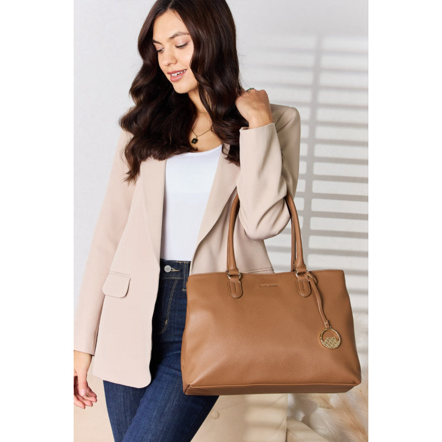 David Jones Structured Leather Handbag Handbags