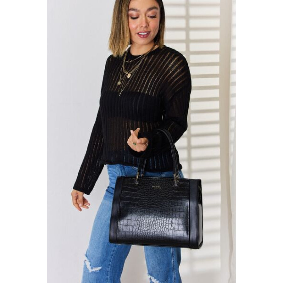 David Jones Texture PU Leather Handbag Apparel and Accessories