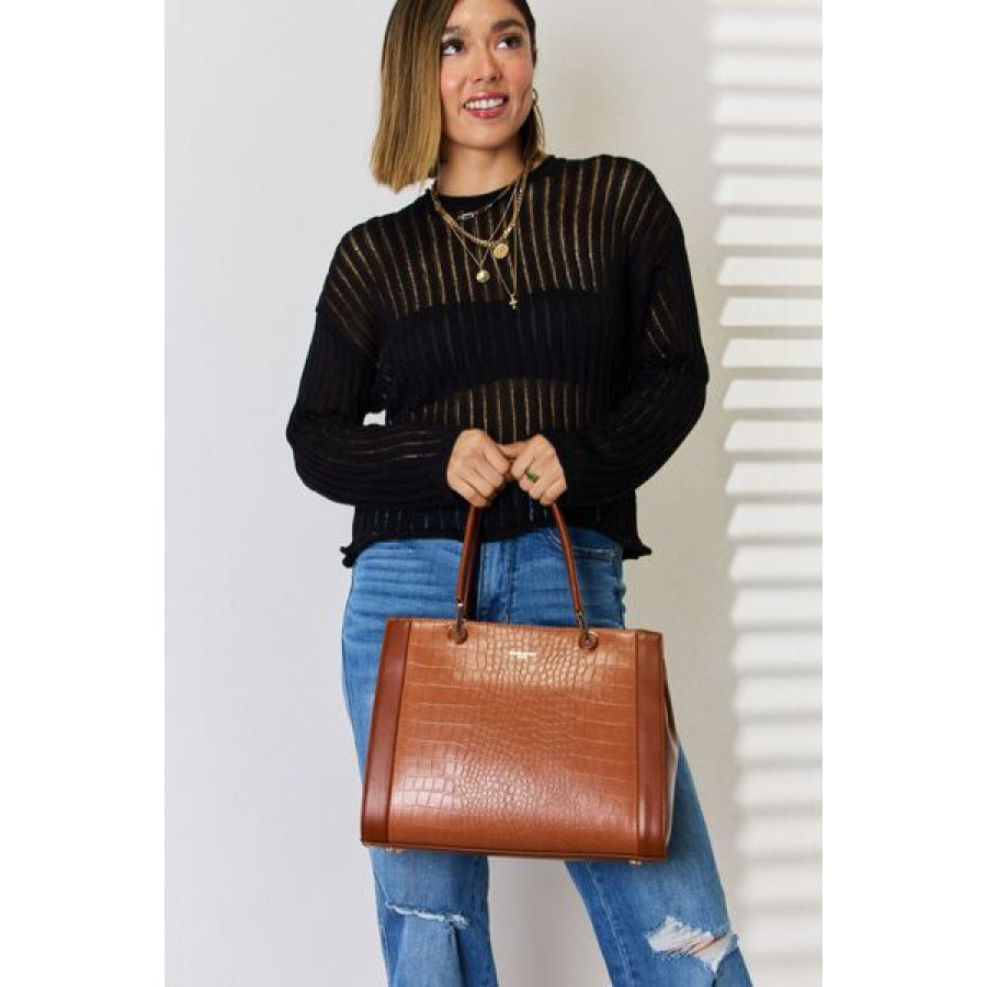 David Jones Texture PU Leather Handbag Apparel and Accessories