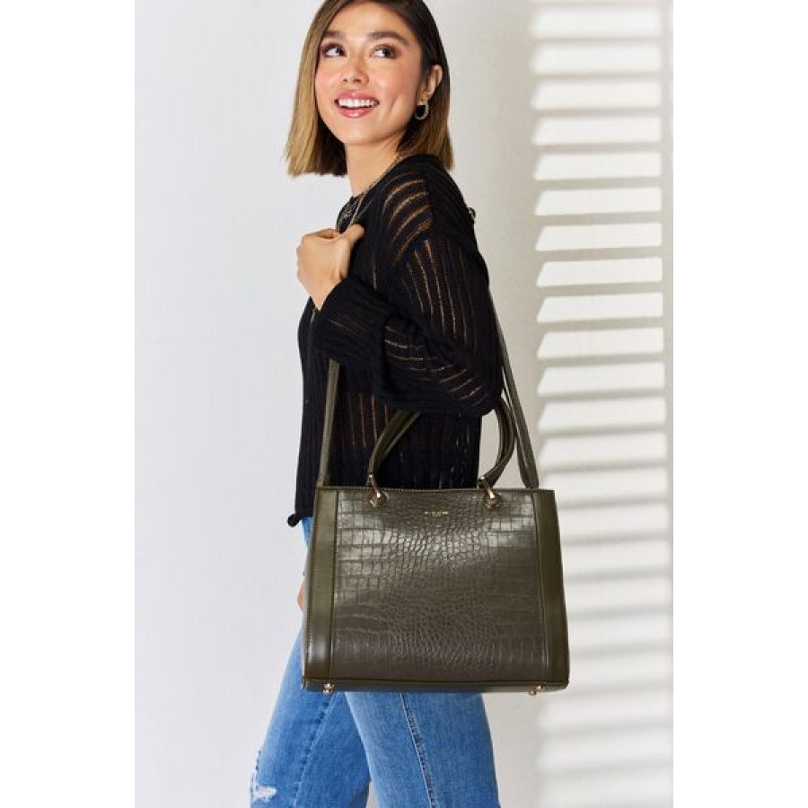 David Jones Texture PU Leather Handbag Apparel and Accessories