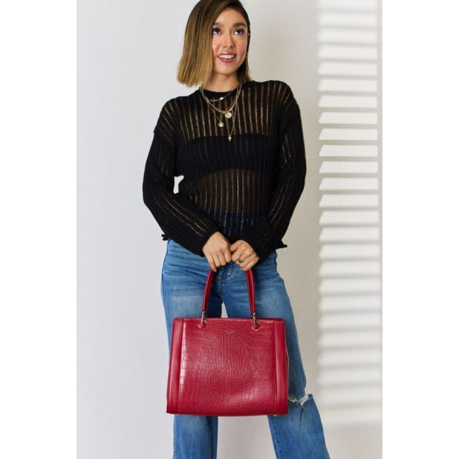 David Jones Texture PU Leather Handbag Apparel and Accessories