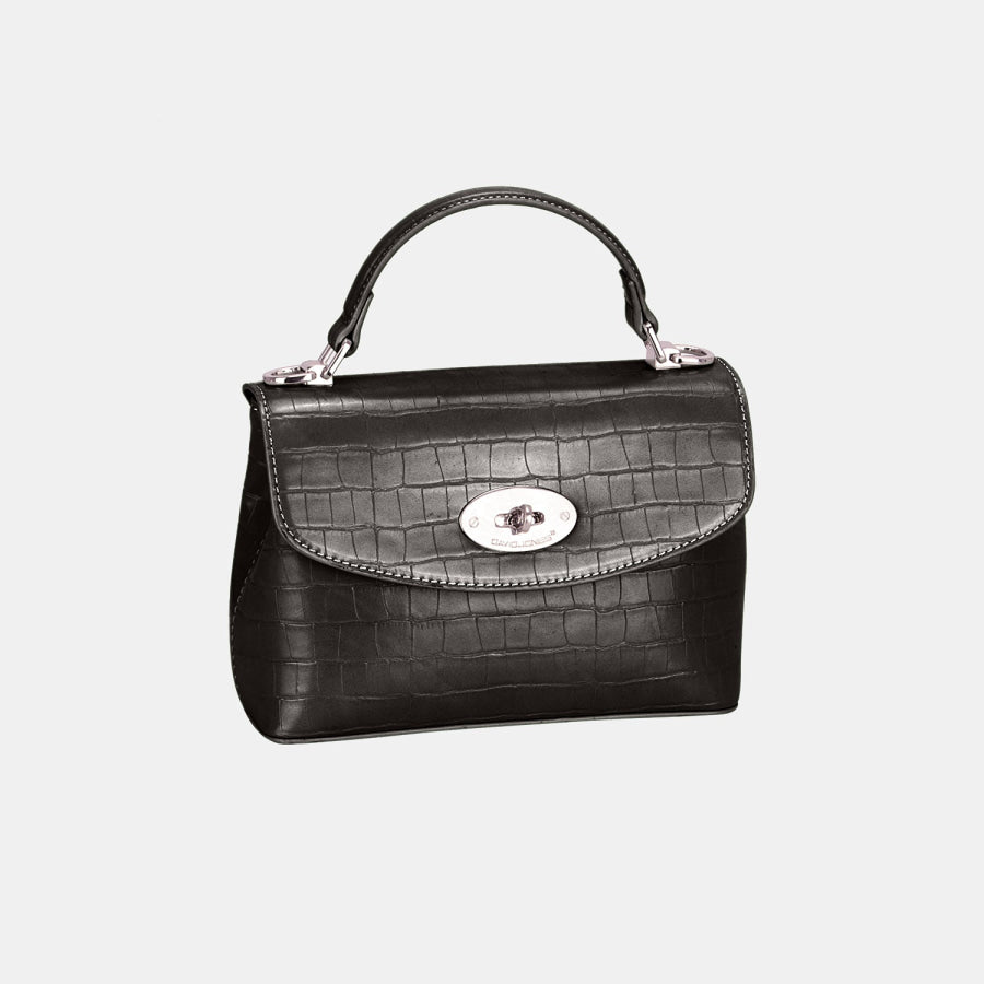 David Jones Texture PU Leather Handbag Black / One Size Handbags
