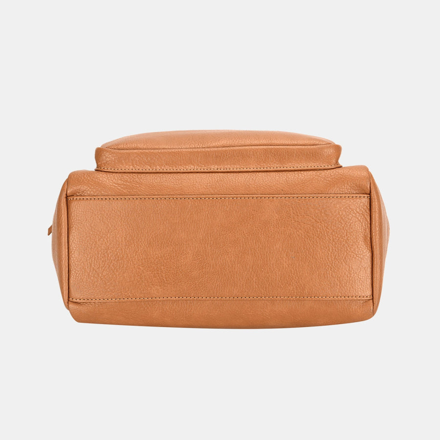 David Jones Zipper PU Leather Handbag Apparel and Accessories