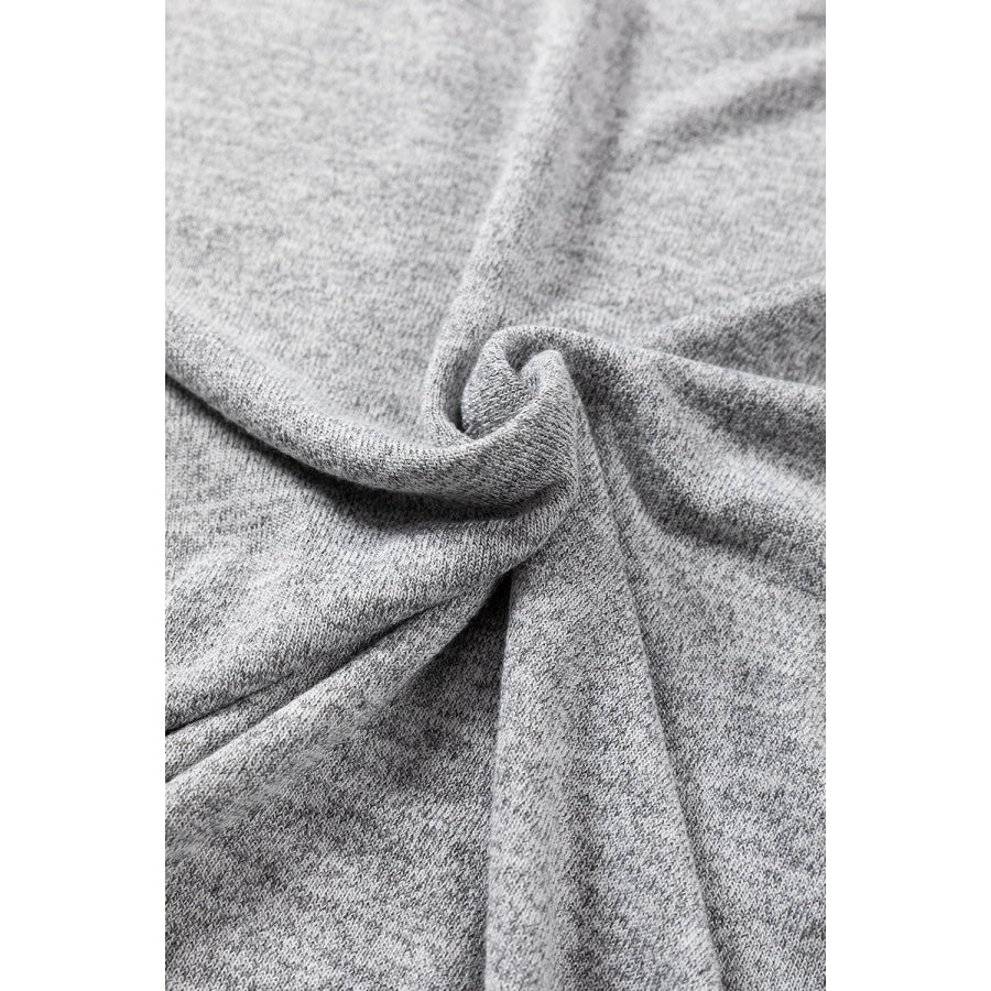 Decorative Button Round Neck Long Sleeve Top Apparel and Accessories