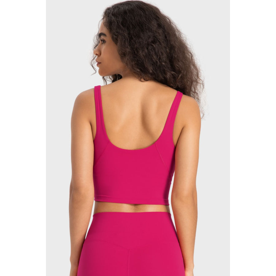 Deep V-Neck Crop Sports Bra