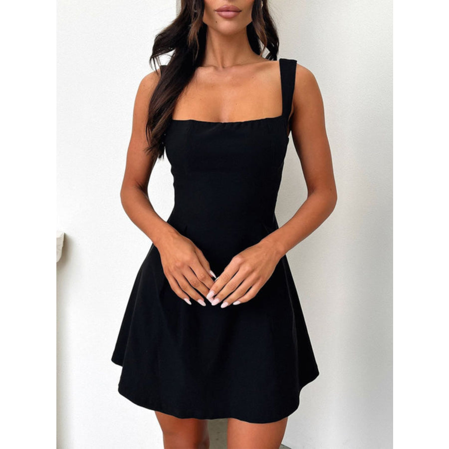 Devine Bow Back Square Neck Mini Dress Apparel and Accessories