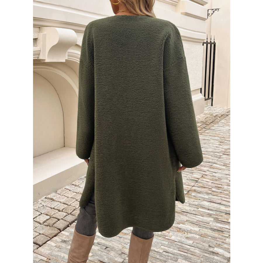 Devine Button Up Long Sleeve Coat Moss / S Apparel and Accessories