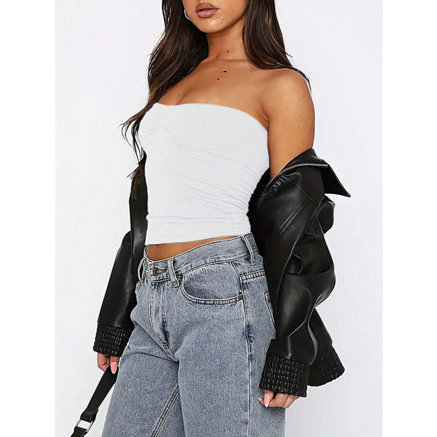 Devine Ruched Tube Top Apparel and Accessories