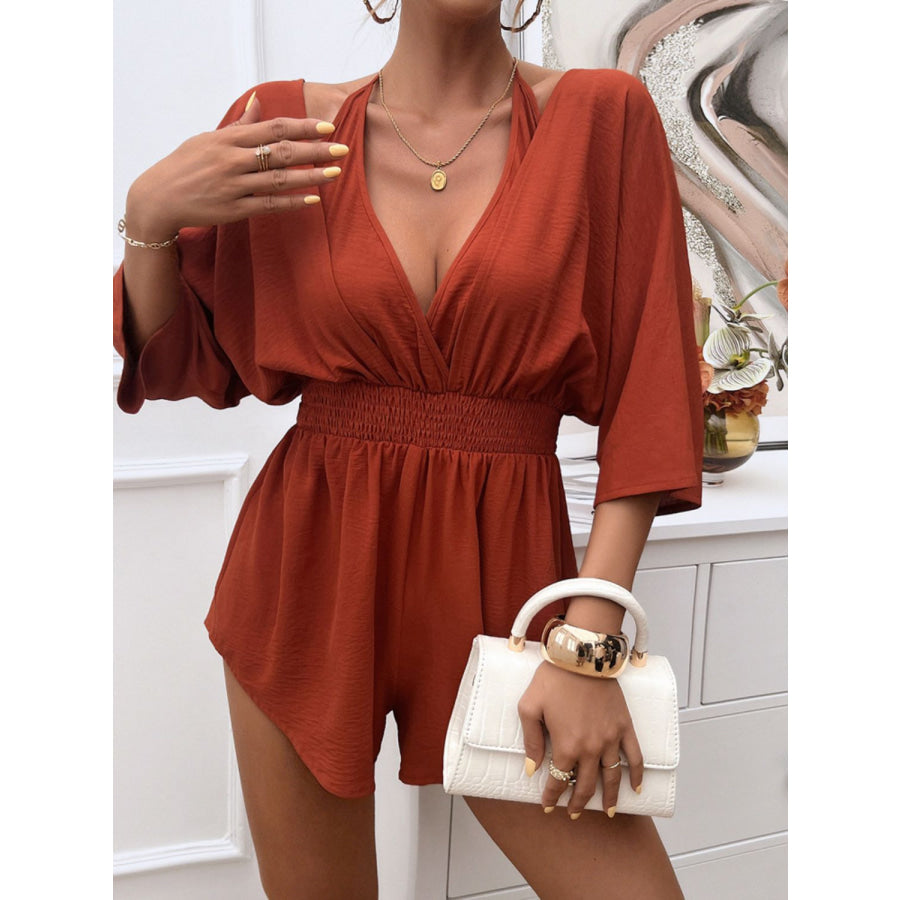 Devine Smocked Tie Back Romper Apparel and Accessories