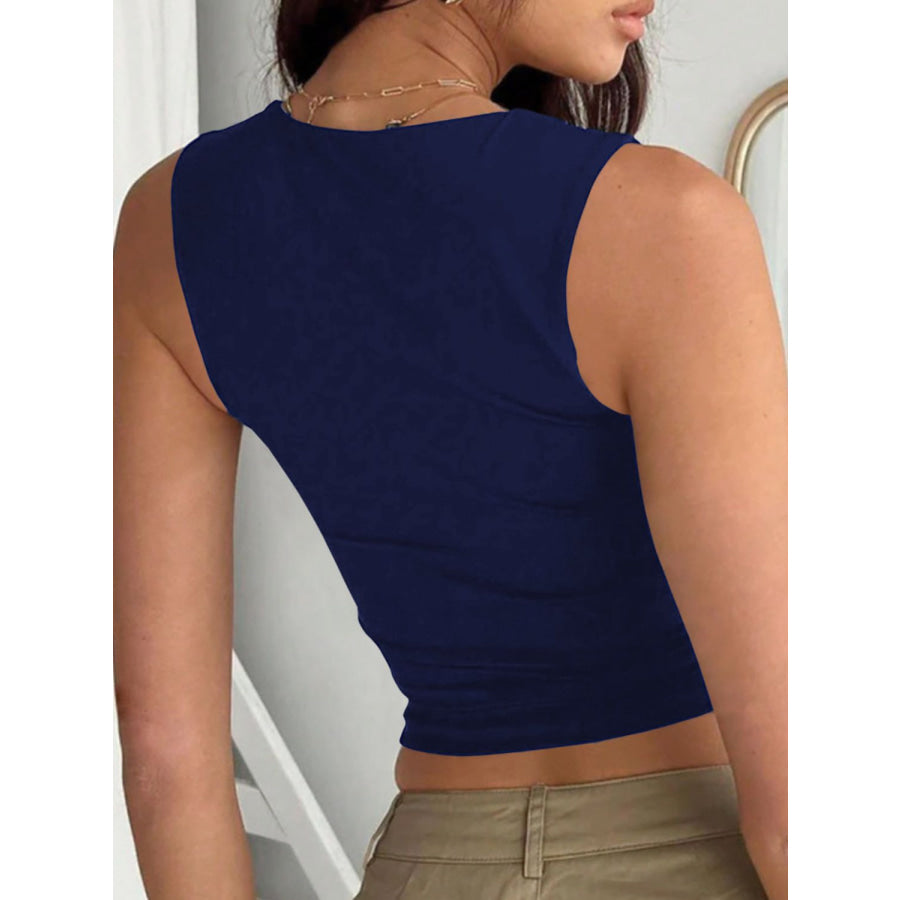 Devine Square Neck Wide Strap Tank Apparel and Accessories