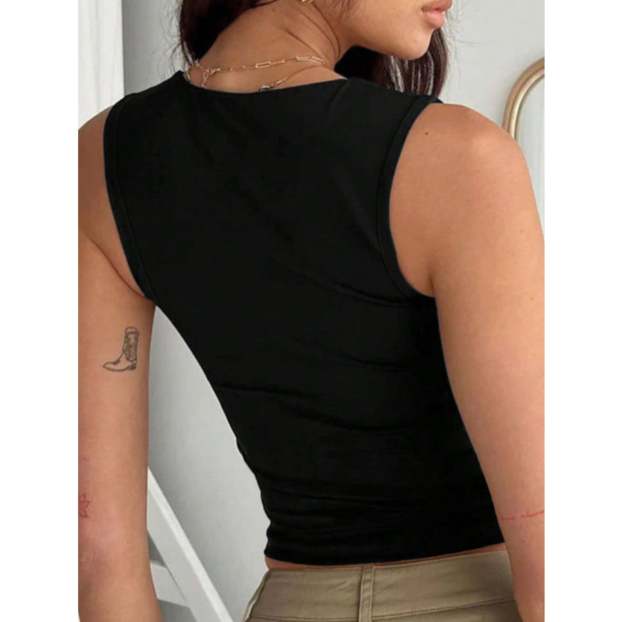 Devine Square Neck Wide Strap Tank Apparel and Accessories