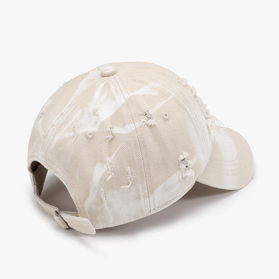 Distressed Adjustable Cotton Baseball Cap Apparel and Accessories