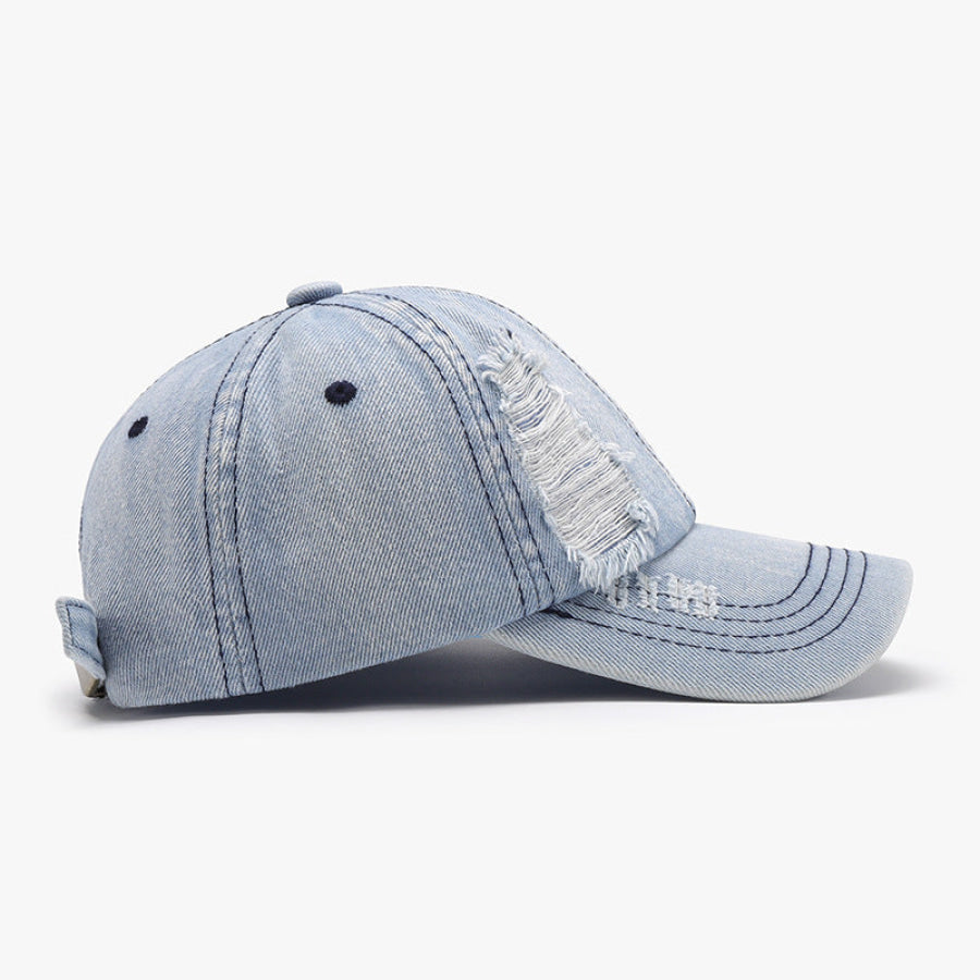 Distressed Cotton Baseball Cap Apparel and Accessories