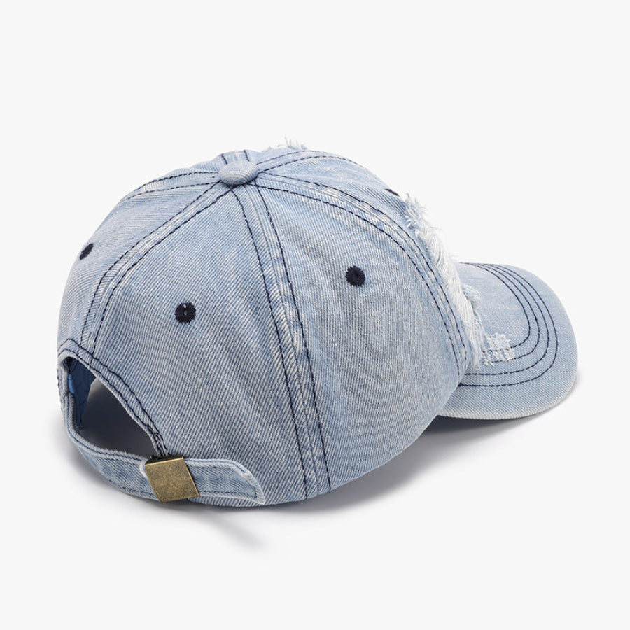 Distressed Cotton Baseball Cap Apparel and Accessories