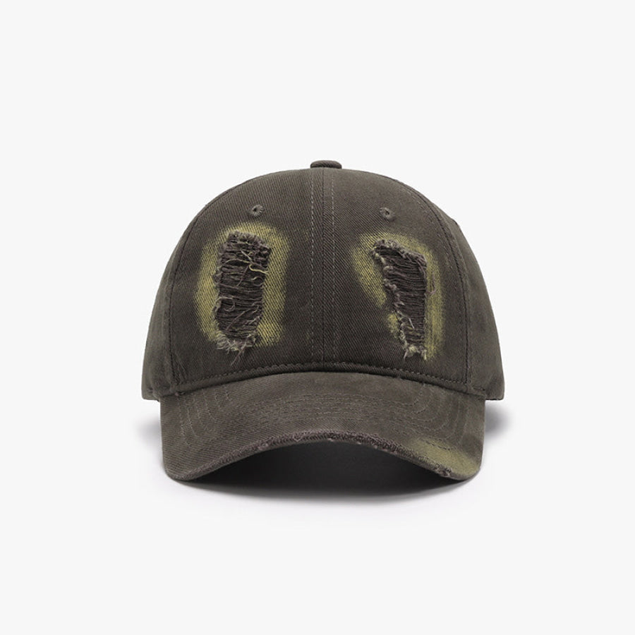 Distressed Cotton Baseball Cap Army Green / One Size Apparel and Accessories