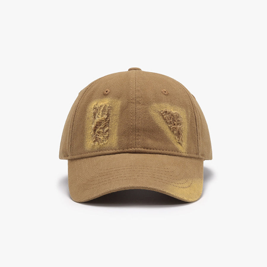 Distressed Cotton Baseball Cap Camel / One Size Apparel and Accessories