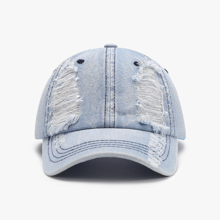 Distressed Cotton Baseball Cap Light / One Size Apparel and Accessories