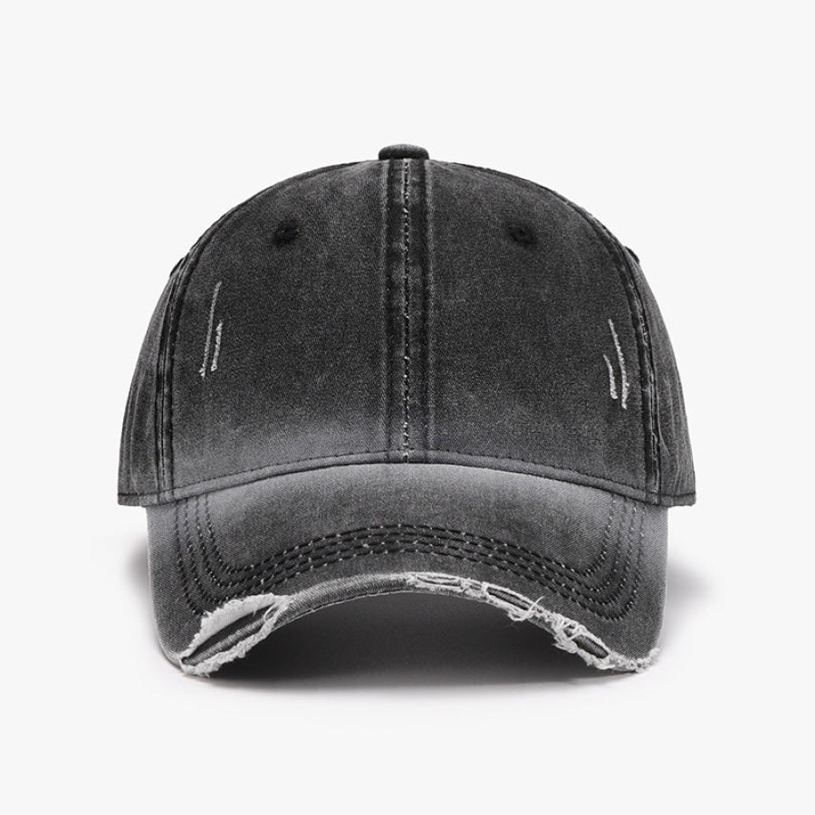 Distressed Washed Adjustable Baseball Cap Dark Gray / One Size Apparel and Accessories