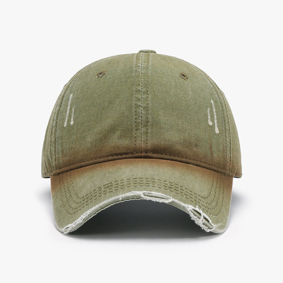 Distressed Washed Adjustable Baseball Cap Moss / One Size Apparel and Accessories