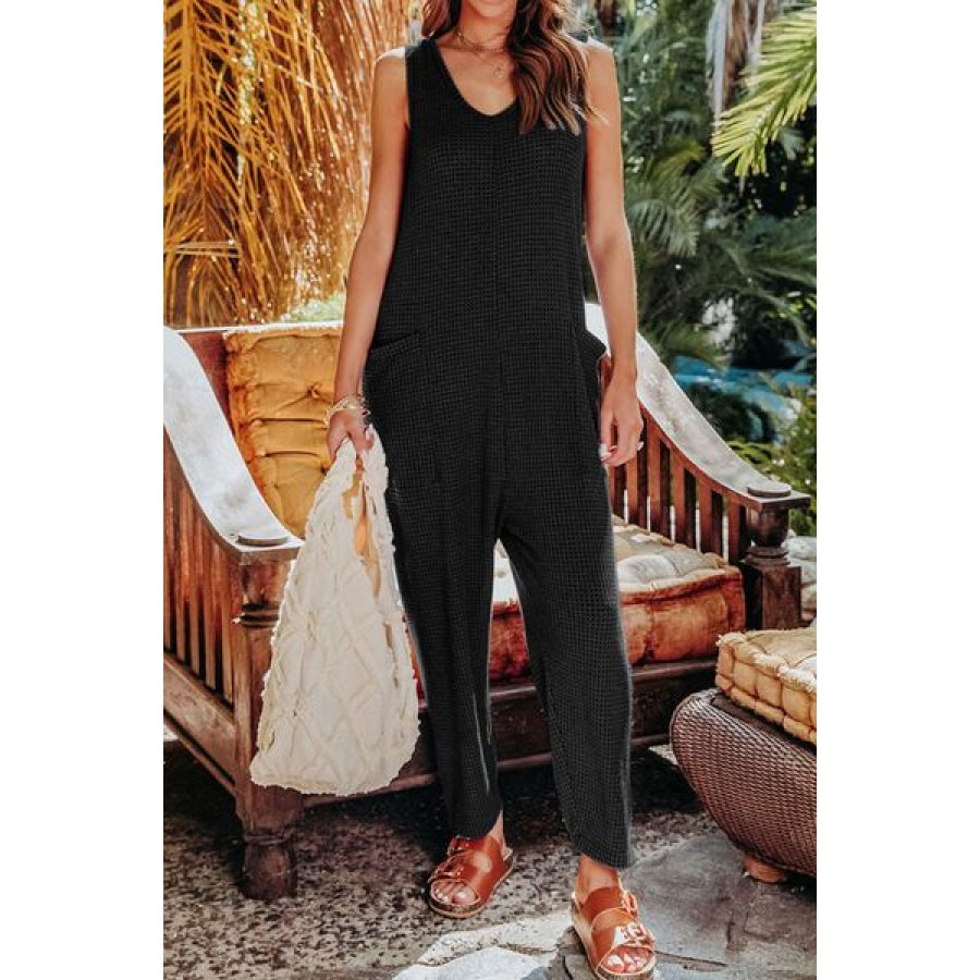 Double Take Full Size Sleeveless Straight Jumpsuit Apparel and Accessories