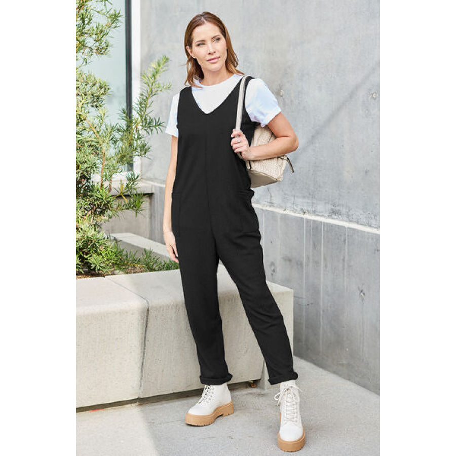 Double Take Full Size Sleeveless Straight Jumpsuit Apparel and Accessories