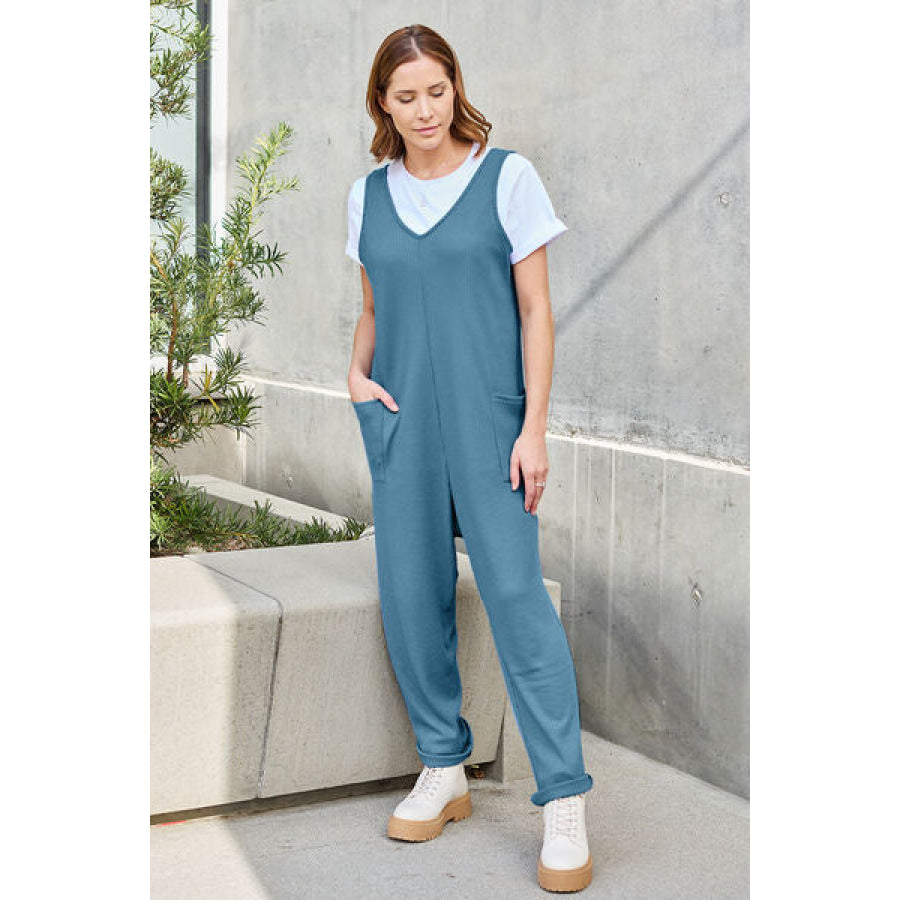 Double Take Full Size Sleeveless Straight Jumpsuit Apparel and Accessories