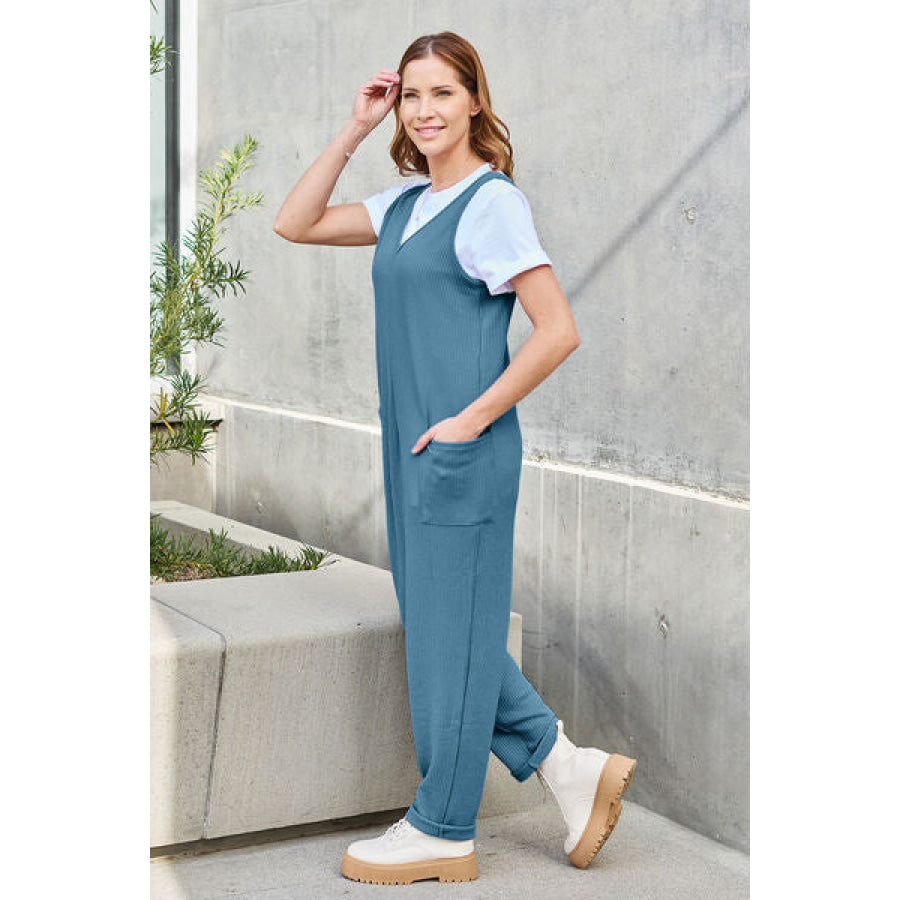 Double Take Full Size Sleeveless Straight Jumpsuit Apparel and Accessories