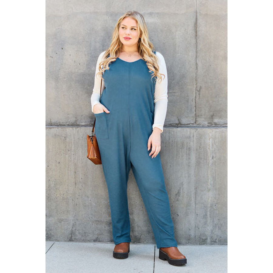 Double Take Full Size Sleeveless Straight Jumpsuit Apparel and Accessories