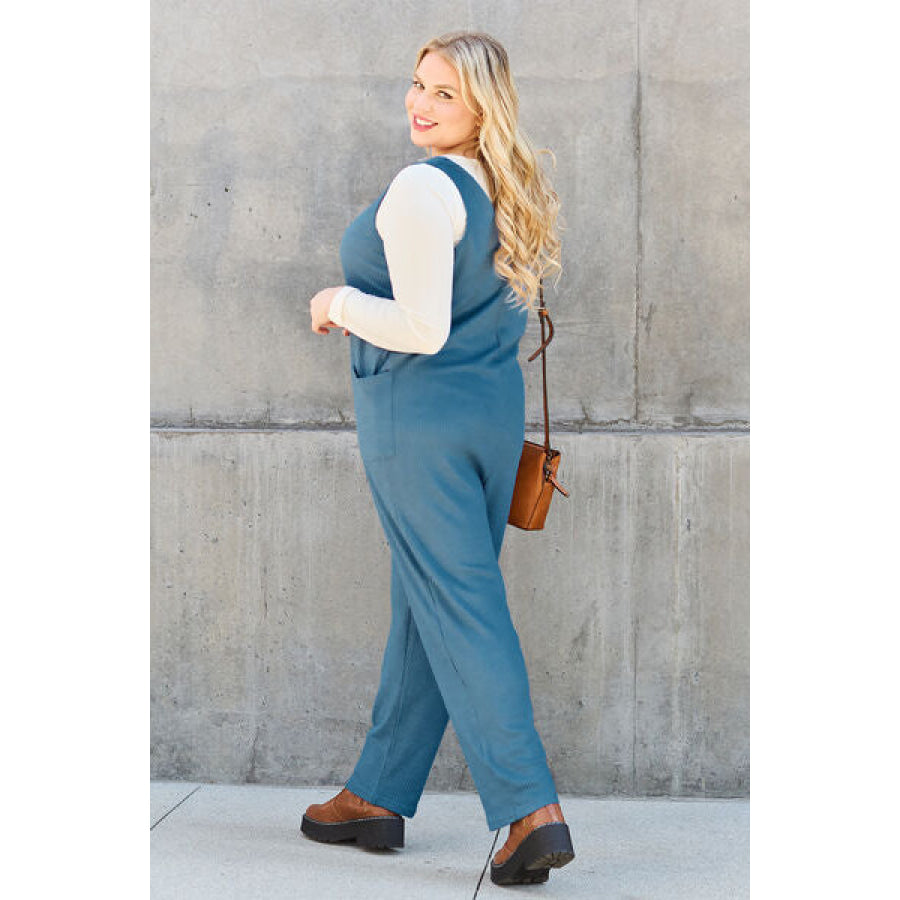 Double Take Full Size Sleeveless Straight Jumpsuit Apparel and Accessories