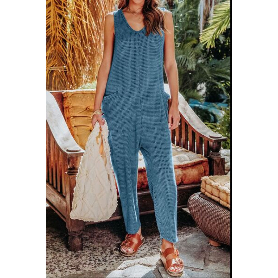 Double Take Full Size Sleeveless Straight Jumpsuit Apparel and Accessories