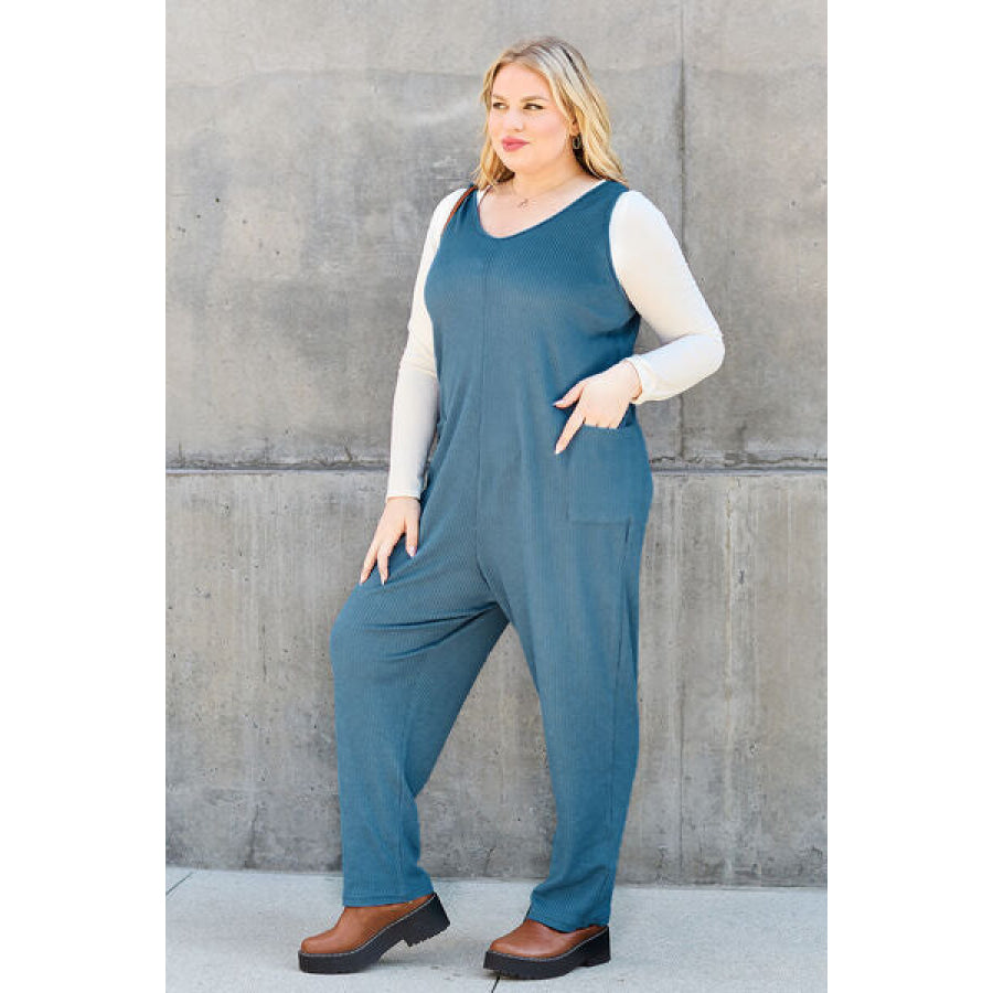 Double Take Full Size Sleeveless Straight Jumpsuit Apparel and Accessories