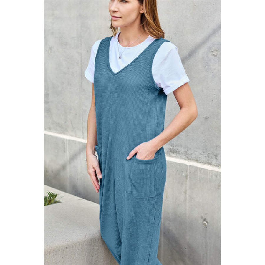 Double Take Full Size Sleeveless Straight Jumpsuit Apparel and Accessories