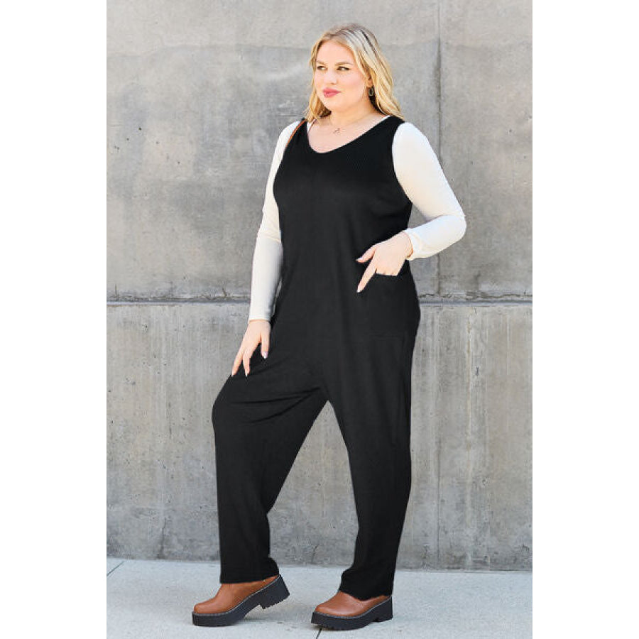 Double Take Full Size Sleeveless Straight Jumpsuit Apparel and Accessories