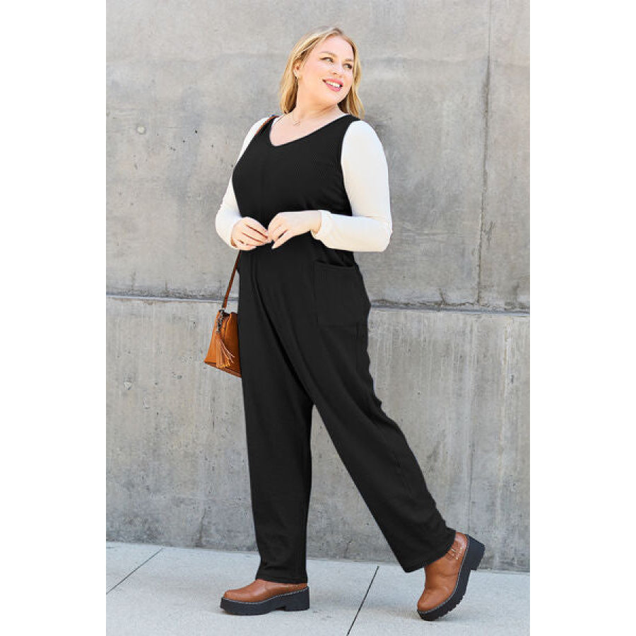 Double Take Full Size Sleeveless Straight Jumpsuit Apparel and Accessories