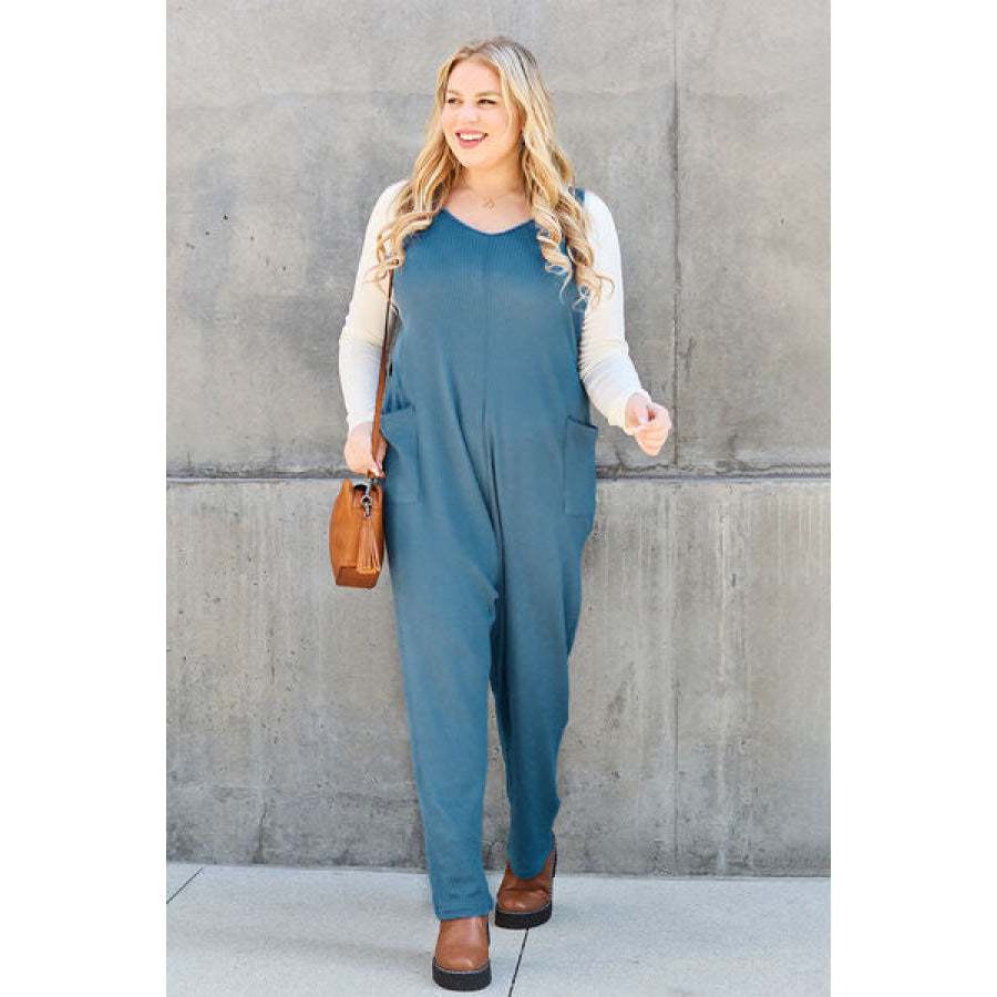 Double Take Full Size Sleeveless Straight Jumpsuit Apparel and Accessories
