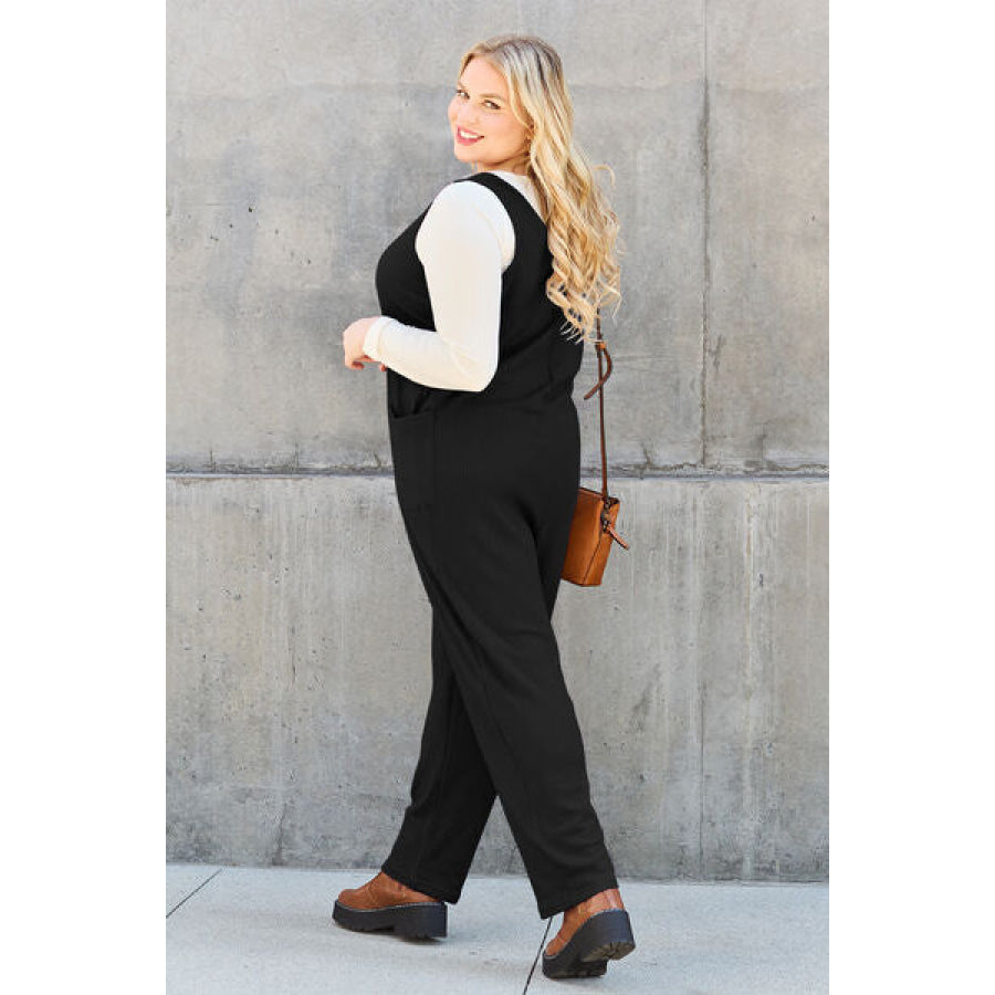 Double Take Full Size Sleeveless Straight Jumpsuit Apparel and Accessories
