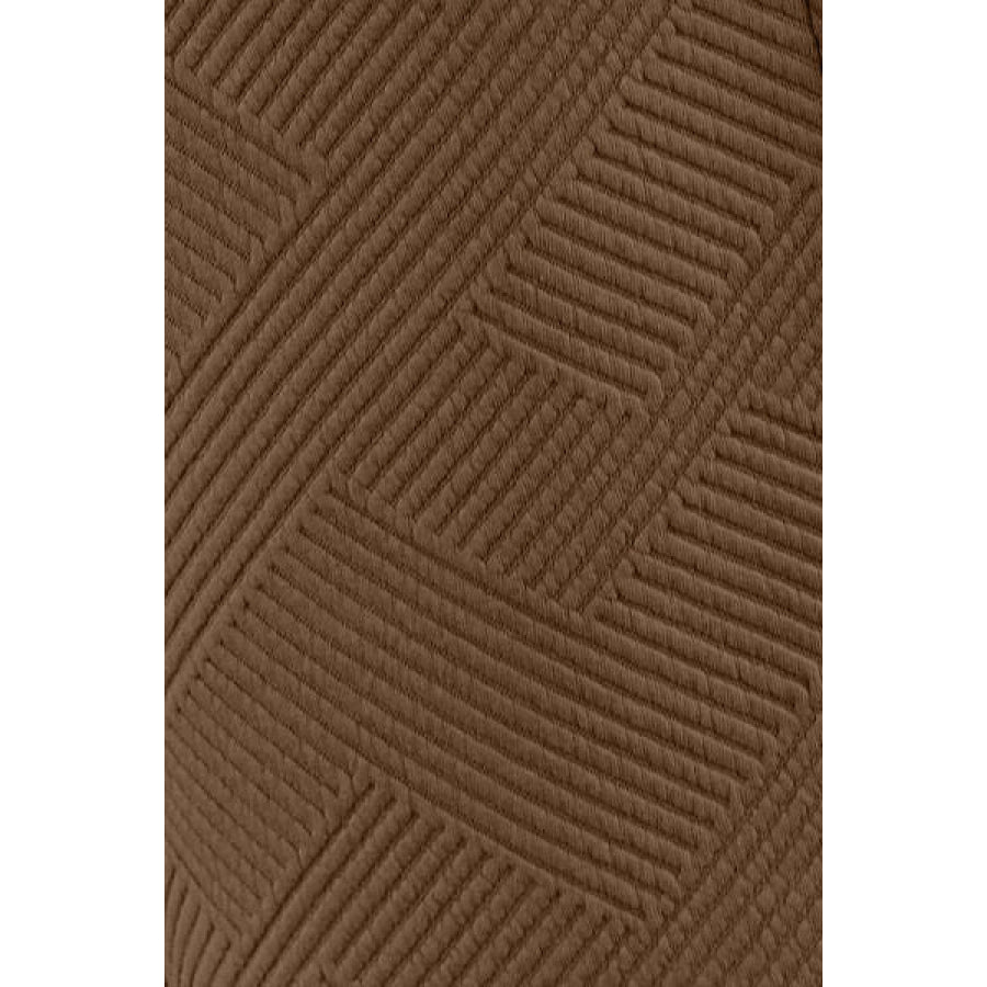 Double Take Full Size Texture Long Sleeve Top and Drawstring Shorts Set Clothing