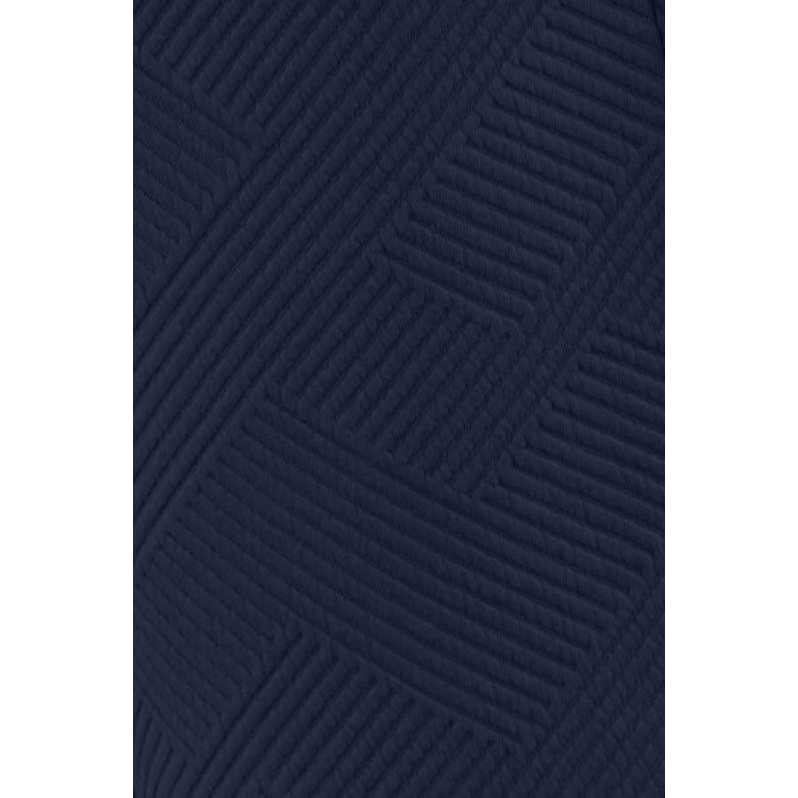 Double Take Full Size Texture Long Sleeve Top and Drawstring Shorts Set Clothing