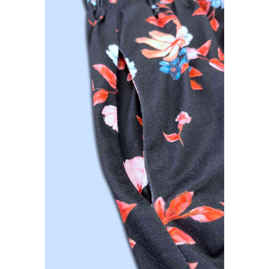 Double Take Printed Scoop Neck Sleeveless Buttoned Magic Dress with Pockets Dress