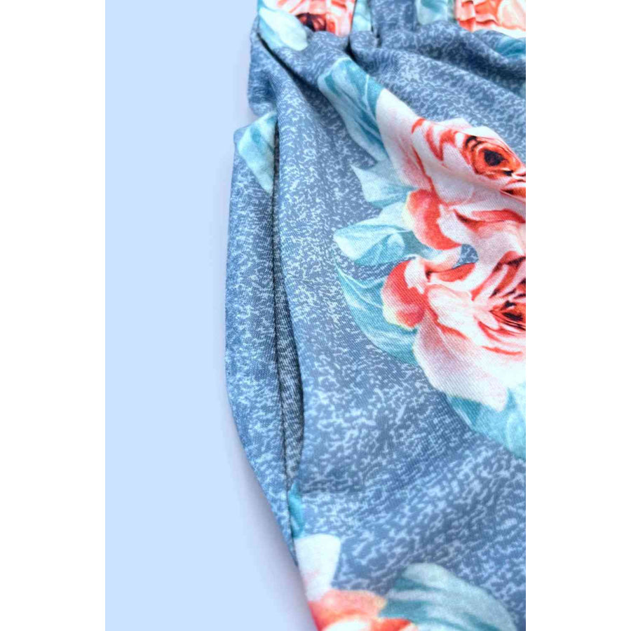 Double Take Printed Scoop Neck Sleeveless Buttoned Magic Dress with Pockets Dress