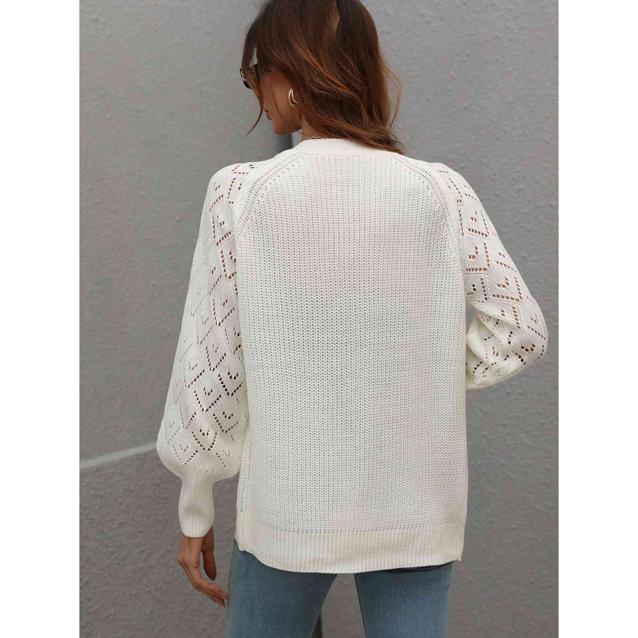 Double Take Rib-Knit Plunge Raglan Sleeve Cardigan Apparel and Accessories